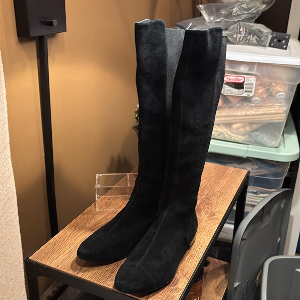 Tory Burch Black Suede Elastic Slip-on Boots size 6